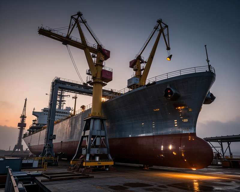 Naval Shipyard Construction Scene