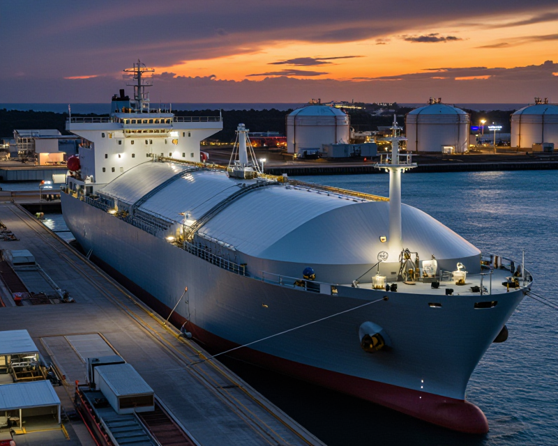 Global LNG Energy Supply Chain Concept