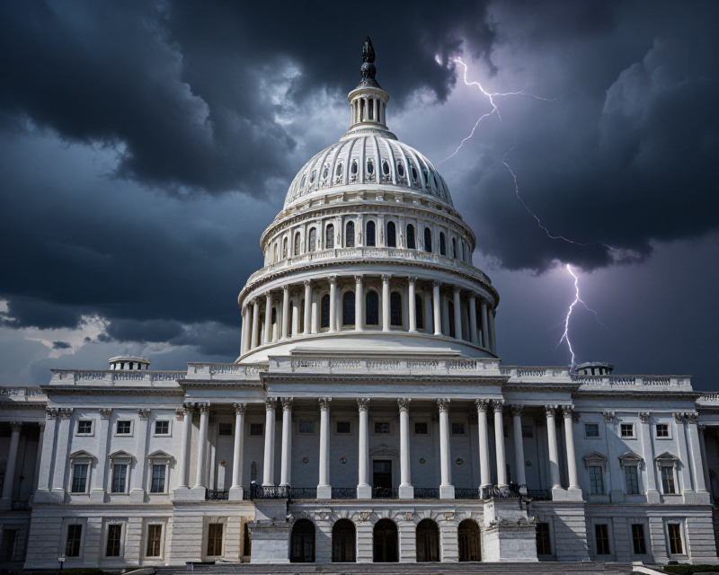 US Capitol under dramatic sky